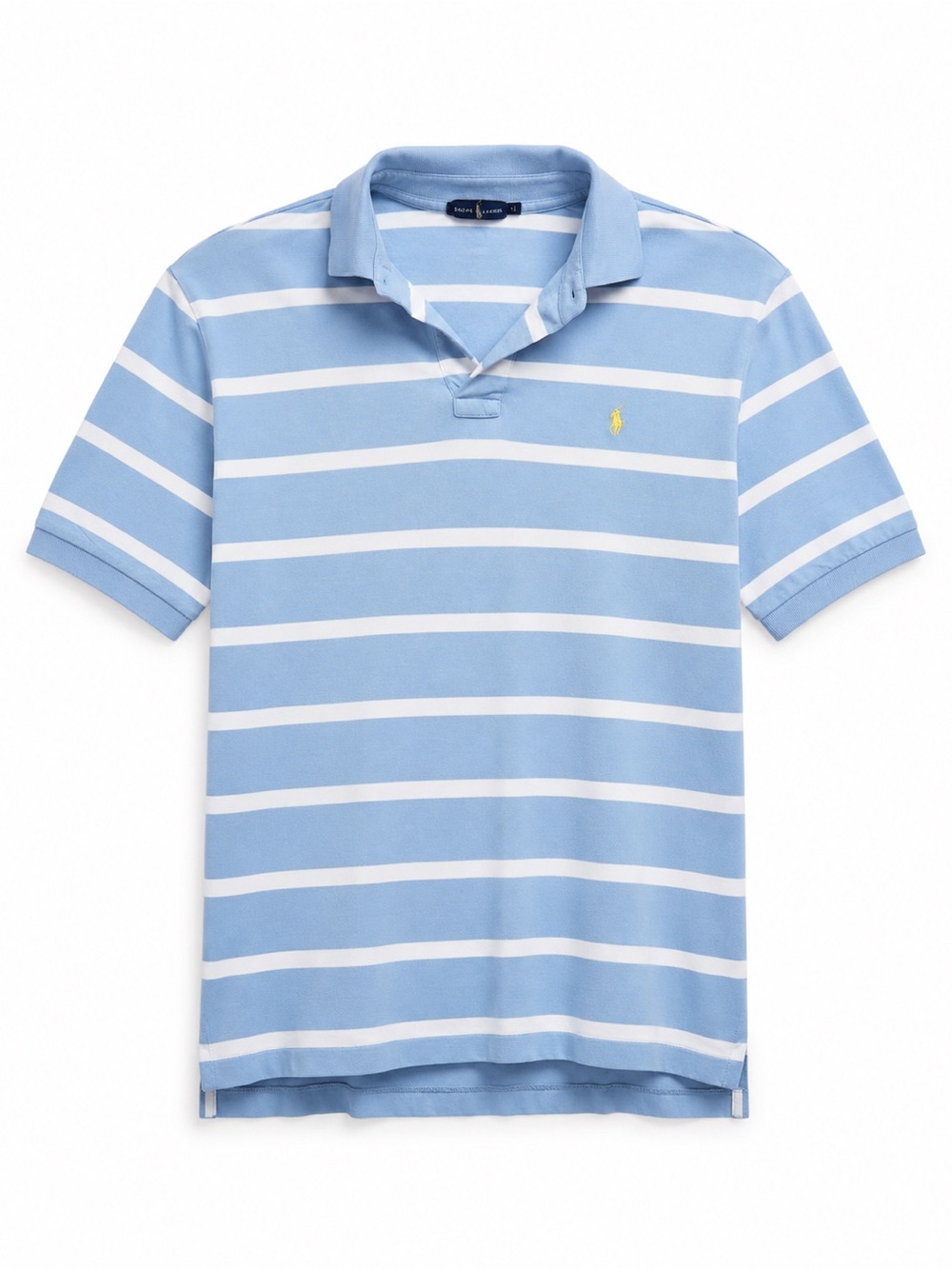 Vintage Polo Ralph Lauren Custom Slim-Fit Striped Mesh Polo Shirt in Sky Blue